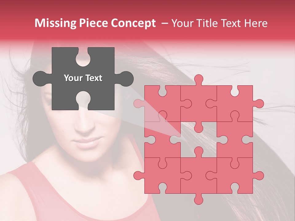 Makeup Female Long Hair PowerPoint Template