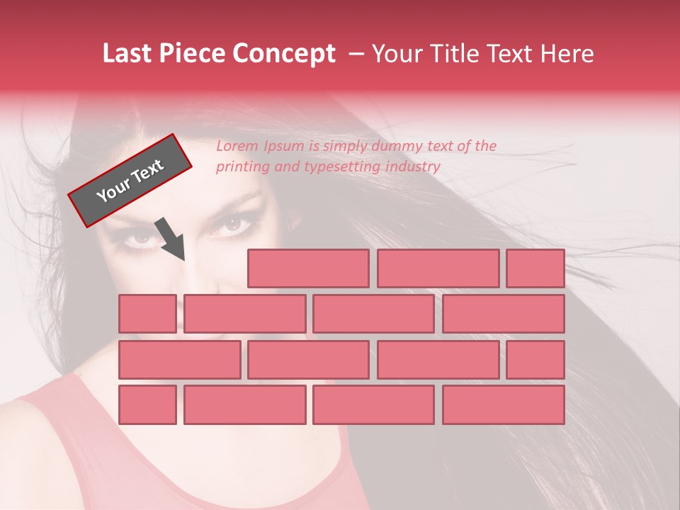 Makeup Female Long Hair PowerPoint Template
