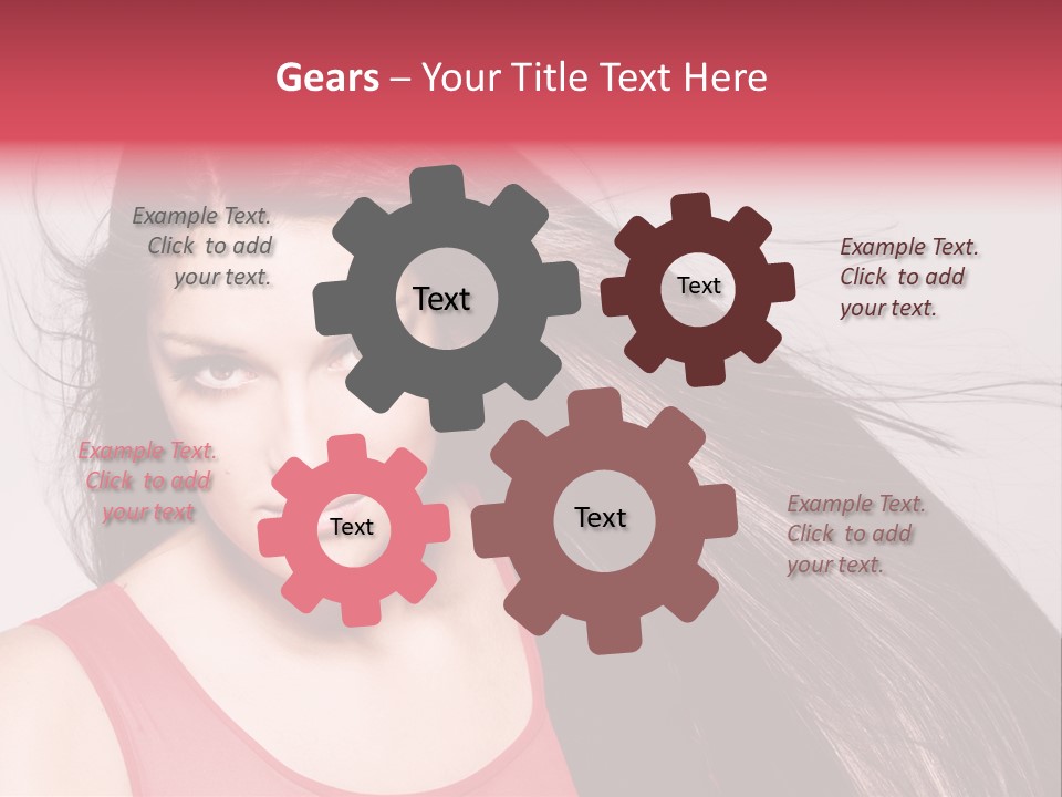 Makeup Female Long Hair PowerPoint Template