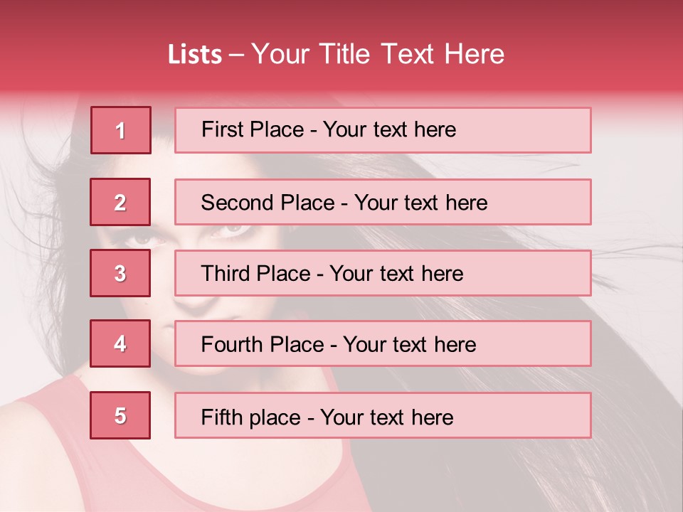 Makeup Female Long Hair PowerPoint Template