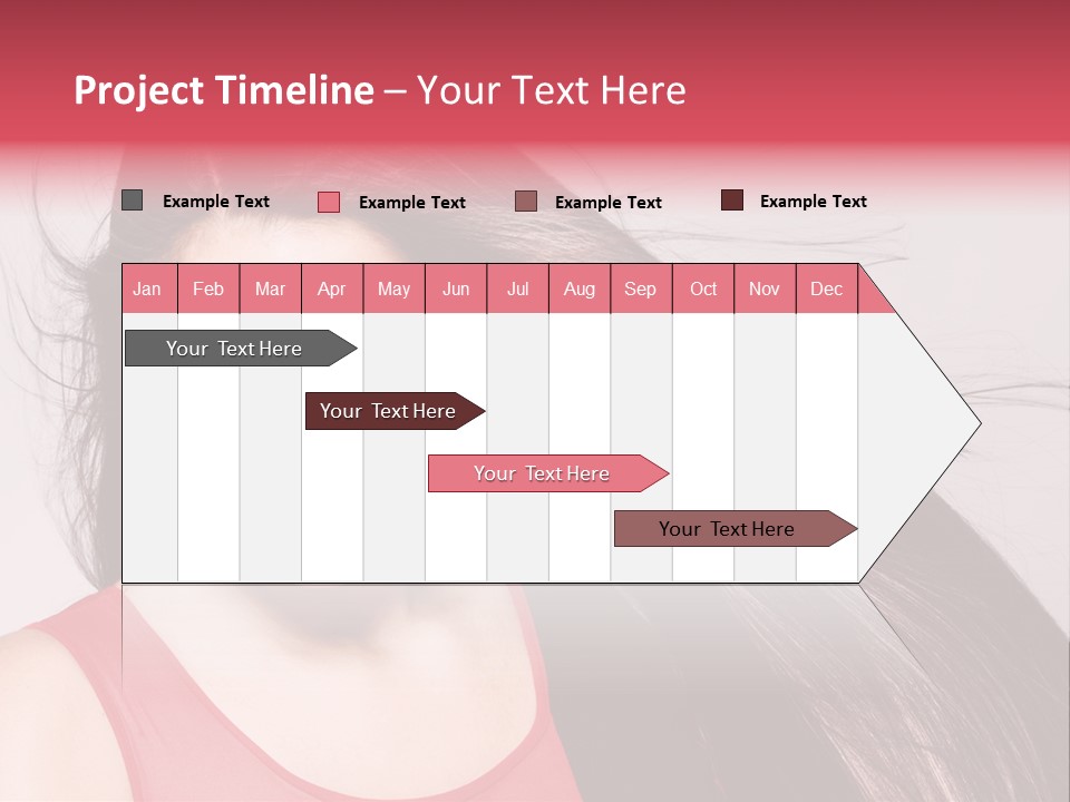 Makeup Female Long Hair PowerPoint Template