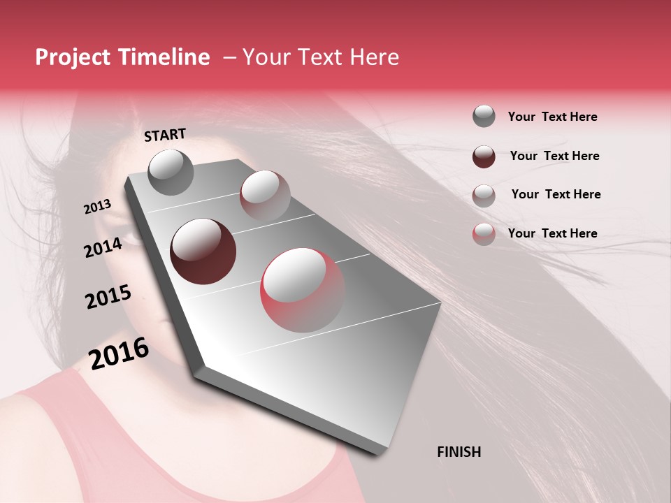 Makeup Female Long Hair PowerPoint Template