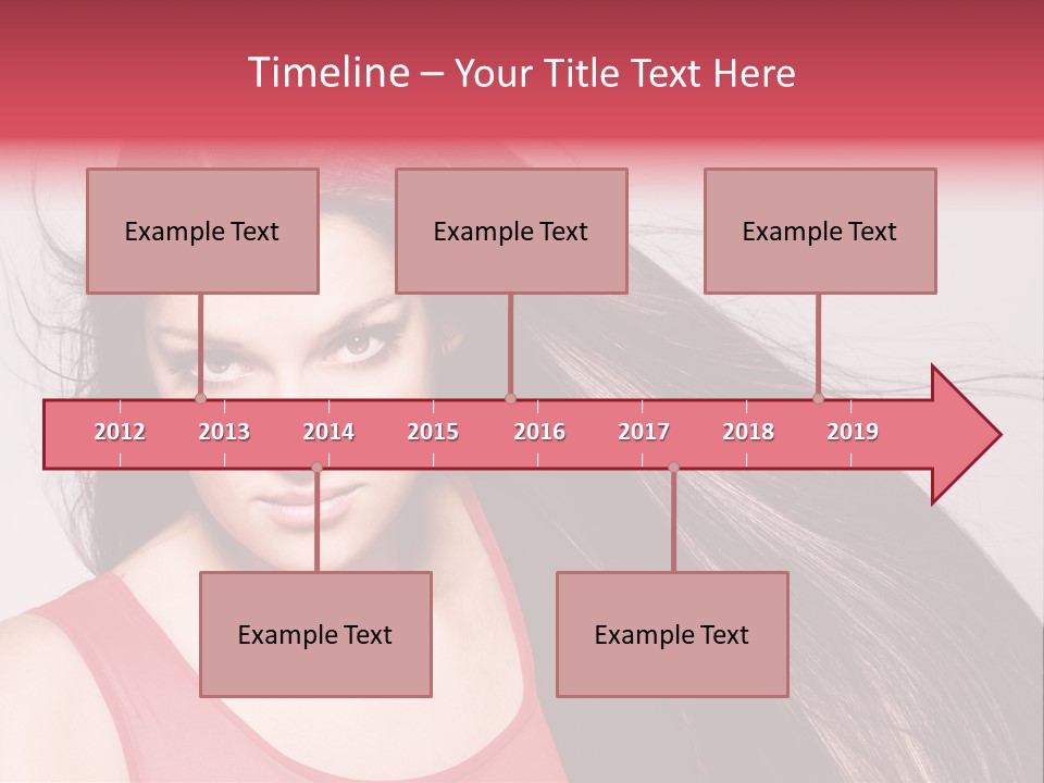 Makeup Female Long Hair PowerPoint Template
