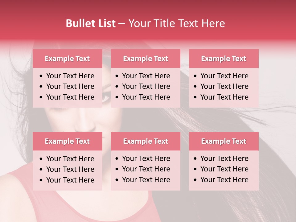 Makeup Female Long Hair PowerPoint Template