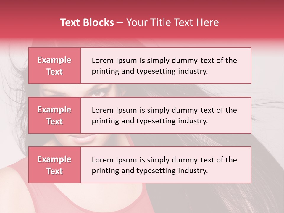 Makeup Female Long Hair PowerPoint Template