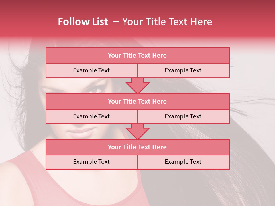 Makeup Female Long Hair PowerPoint Template