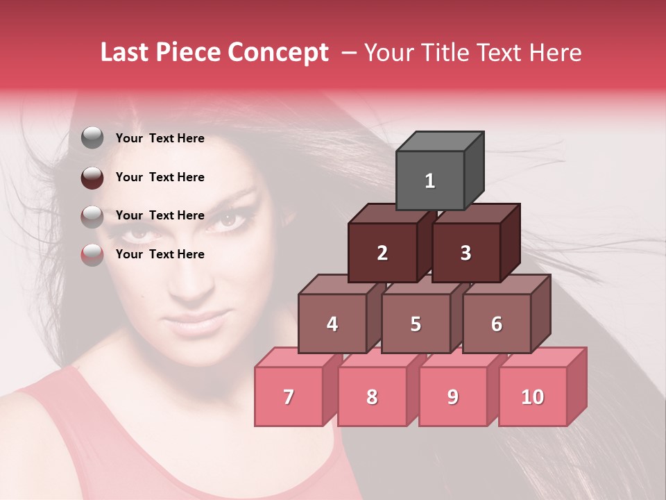 Makeup Female Long Hair PowerPoint Template