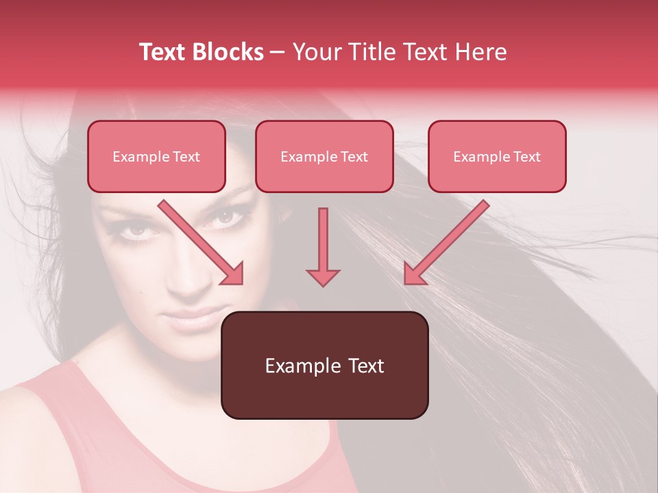 Makeup Female Long Hair PowerPoint Template