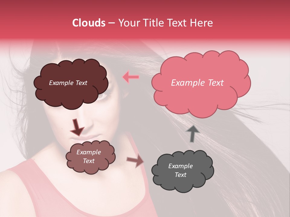 Makeup Female Long Hair PowerPoint Template