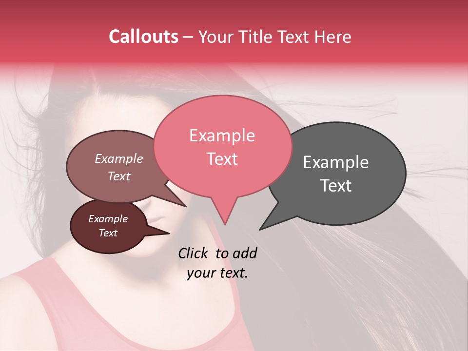 Makeup Female Long Hair PowerPoint Template