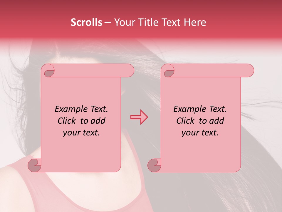 Makeup Female Long Hair PowerPoint Template