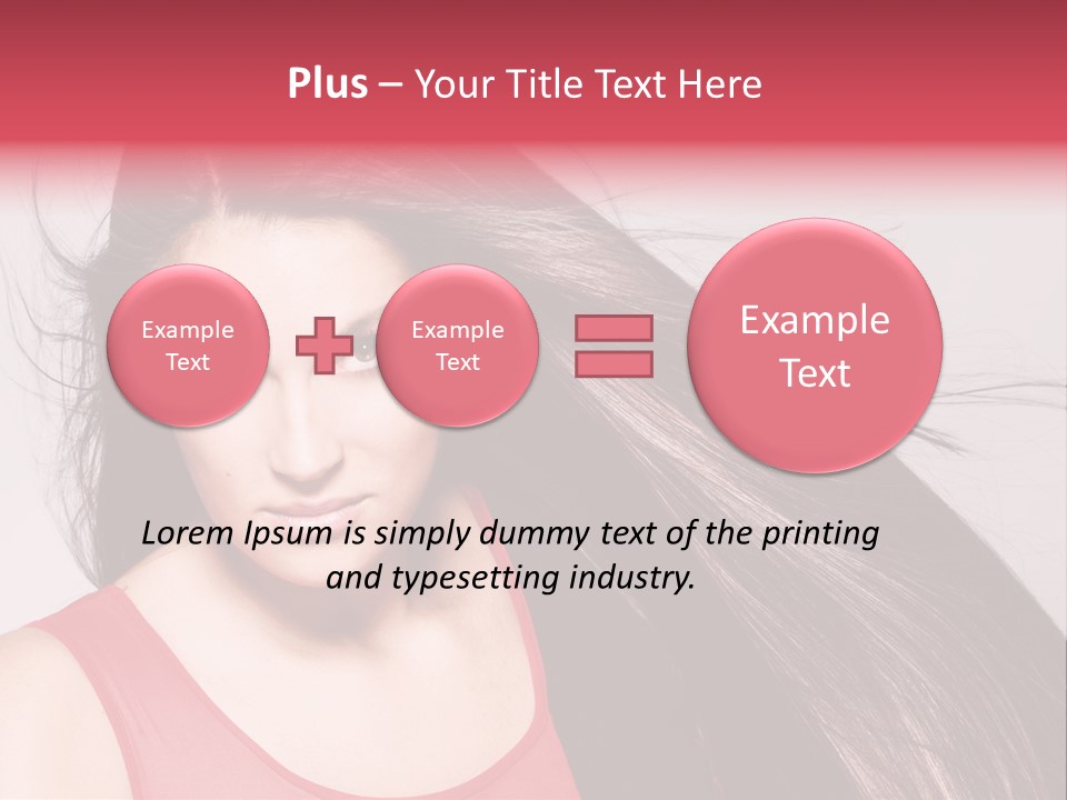 Makeup Female Long Hair PowerPoint Template