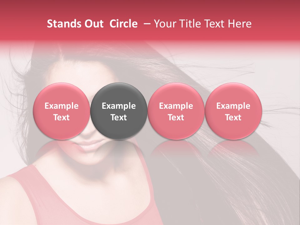 Makeup Female Long Hair PowerPoint Template