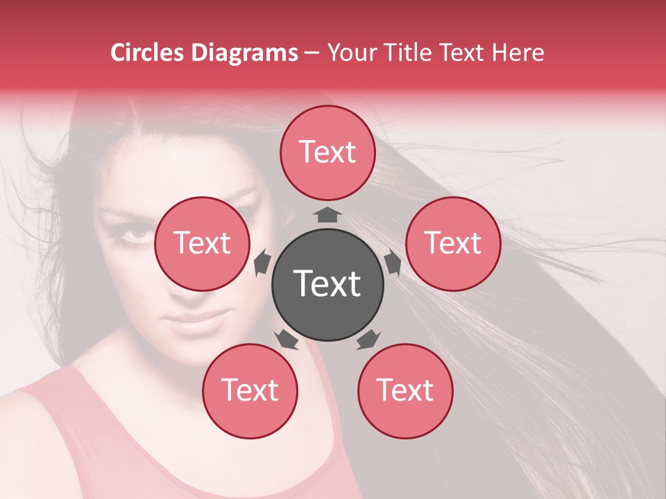 Makeup Female Long Hair PowerPoint Template