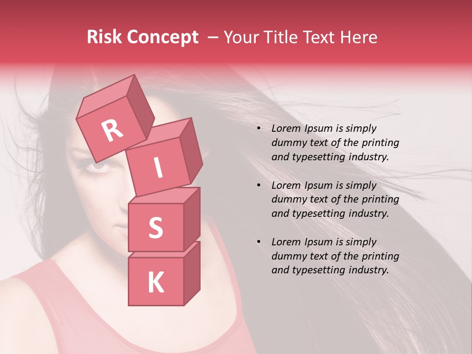 Makeup Female Long Hair PowerPoint Template