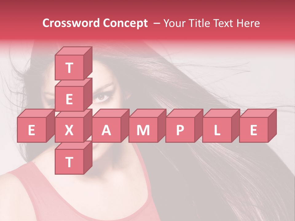 Makeup Female Long Hair PowerPoint Template