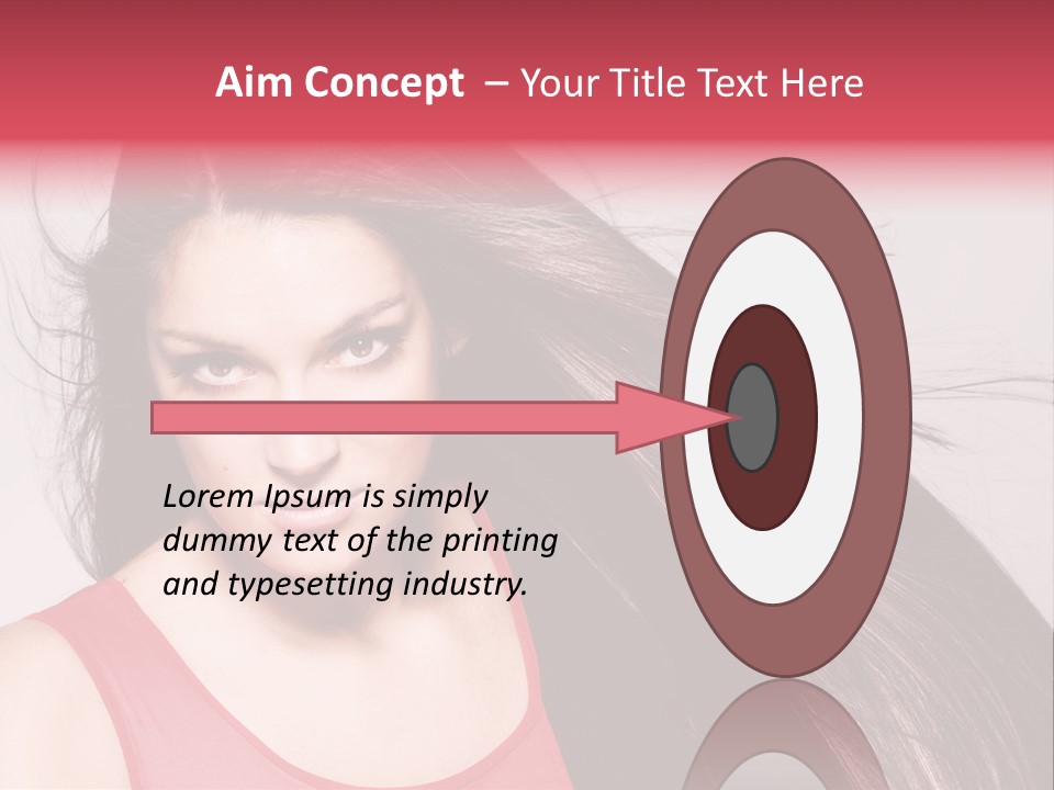 Makeup Female Long Hair PowerPoint Template