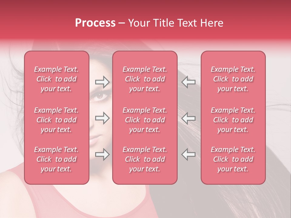 Makeup Female Long Hair PowerPoint Template
