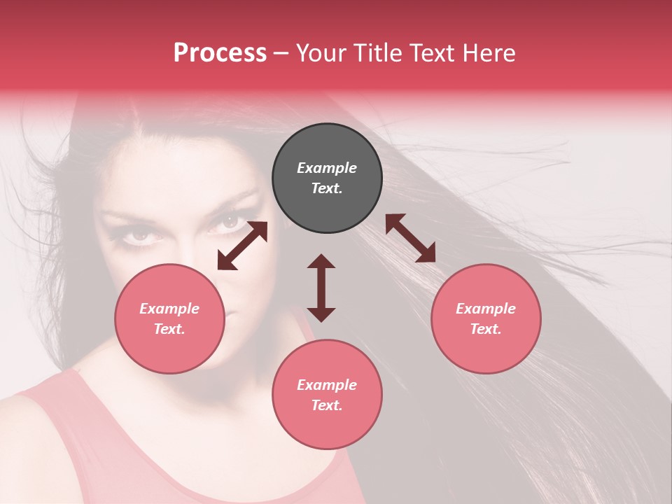 Makeup Female Long Hair PowerPoint Template