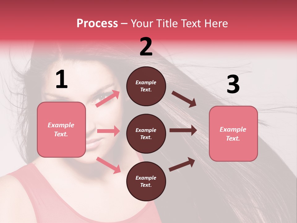 Makeup Female Long Hair PowerPoint Template