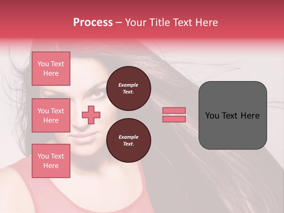 Makeup Female Long Hair PowerPoint Template