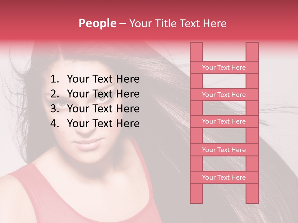 Makeup Female Long Hair PowerPoint Template