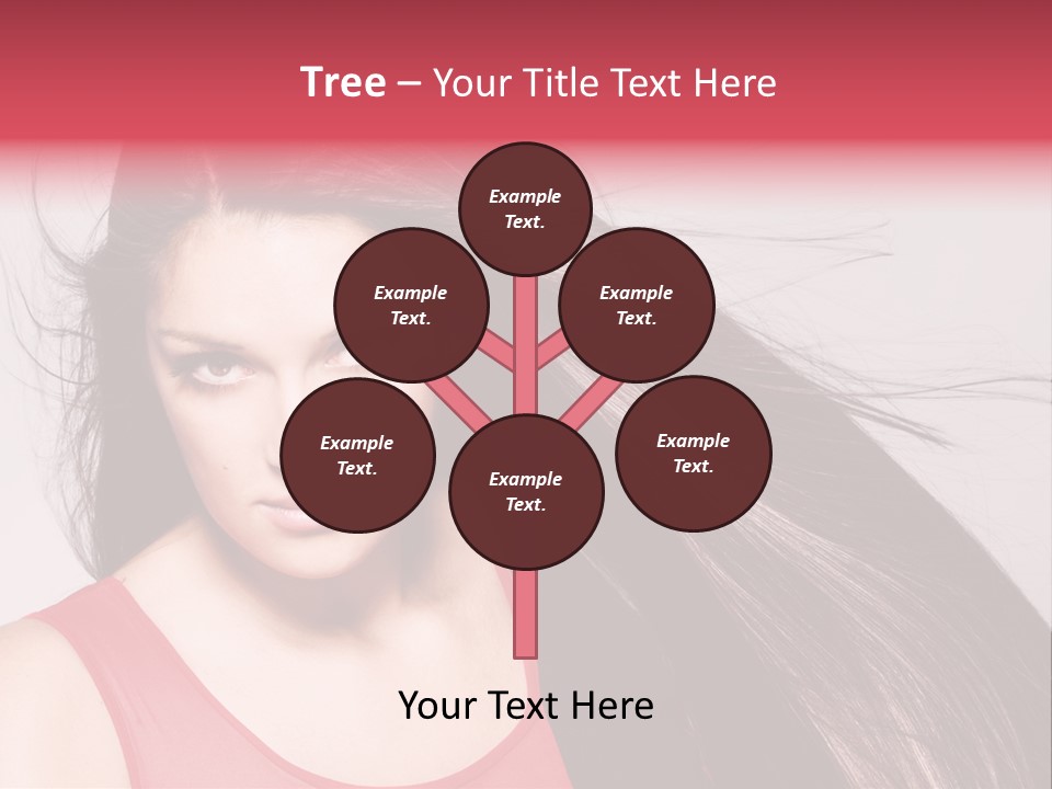 Makeup Female Long Hair PowerPoint Template