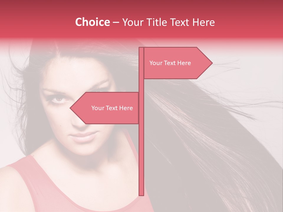 Makeup Female Long Hair PowerPoint Template