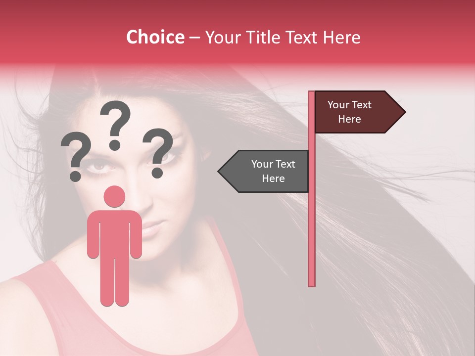 Makeup Female Long Hair PowerPoint Template