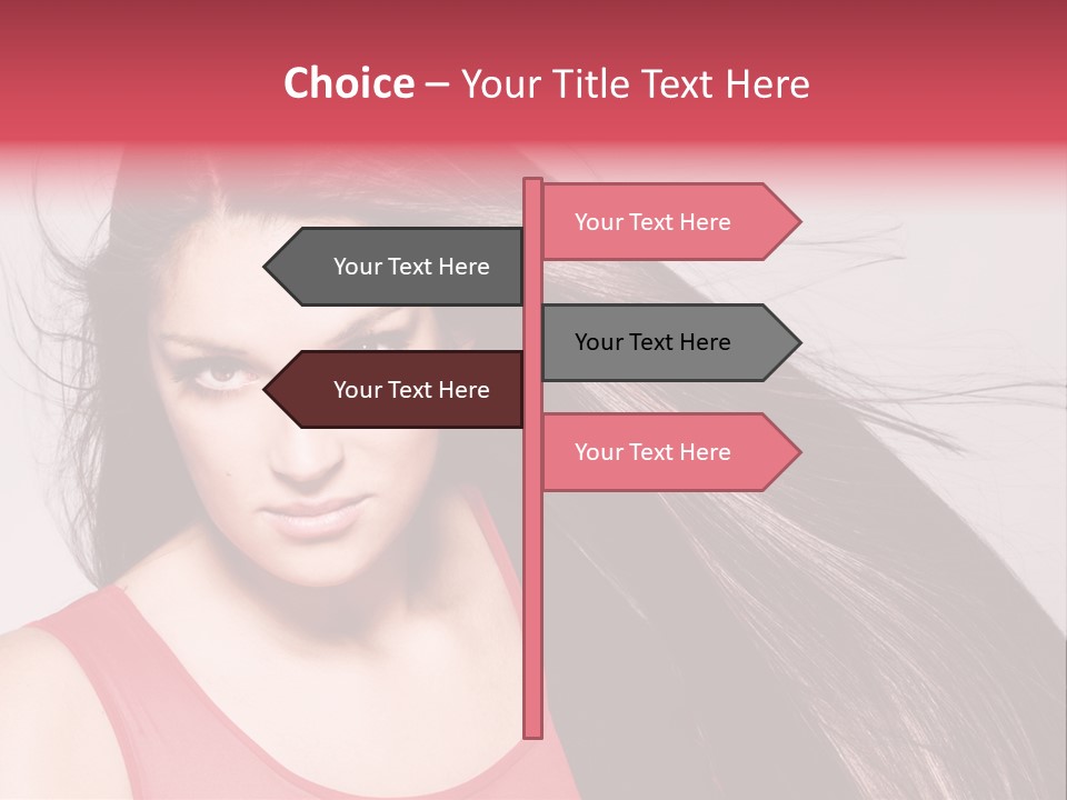 Makeup Female Long Hair PowerPoint Template