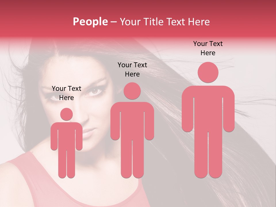 Makeup Female Long Hair PowerPoint Template