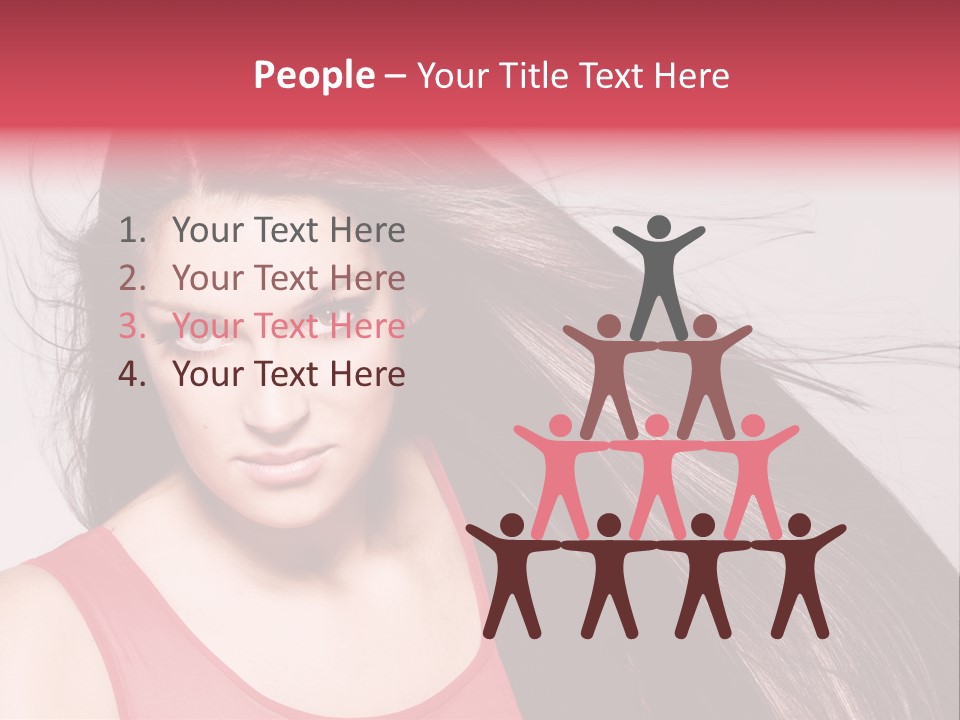 Makeup Female Long Hair PowerPoint Template