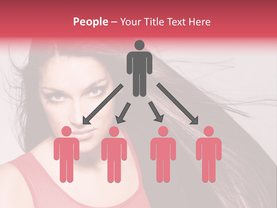 Makeup Female Long Hair PowerPoint Template