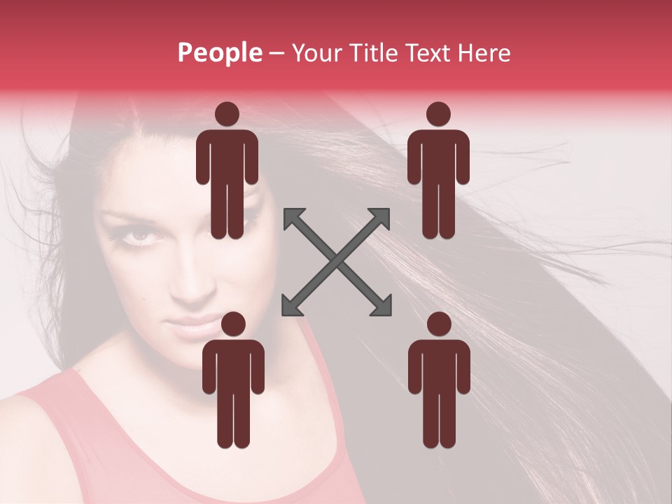 Makeup Female Long Hair PowerPoint Template