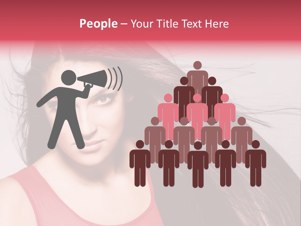 Makeup Female Long Hair PowerPoint Template