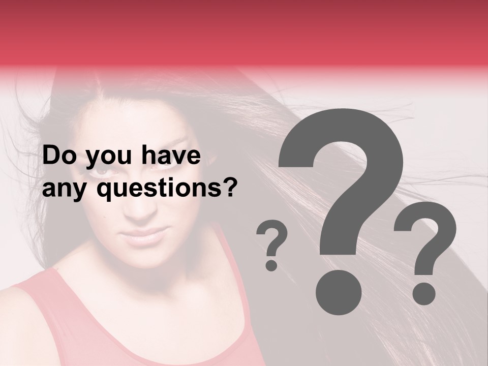 Makeup Female Long Hair PowerPoint Template