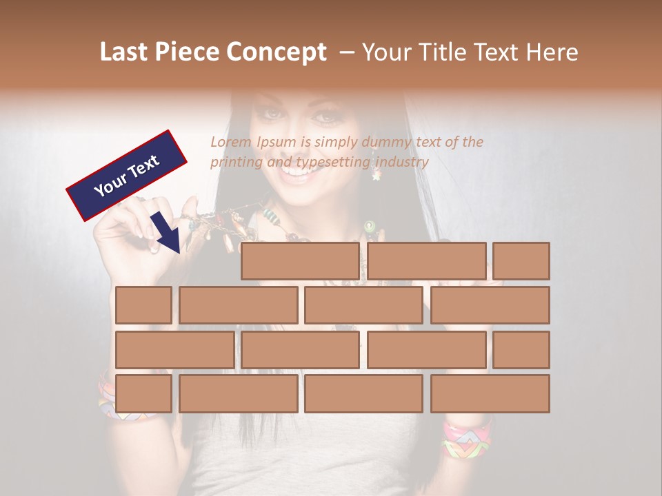 Wear Necklace Woman PowerPoint Template