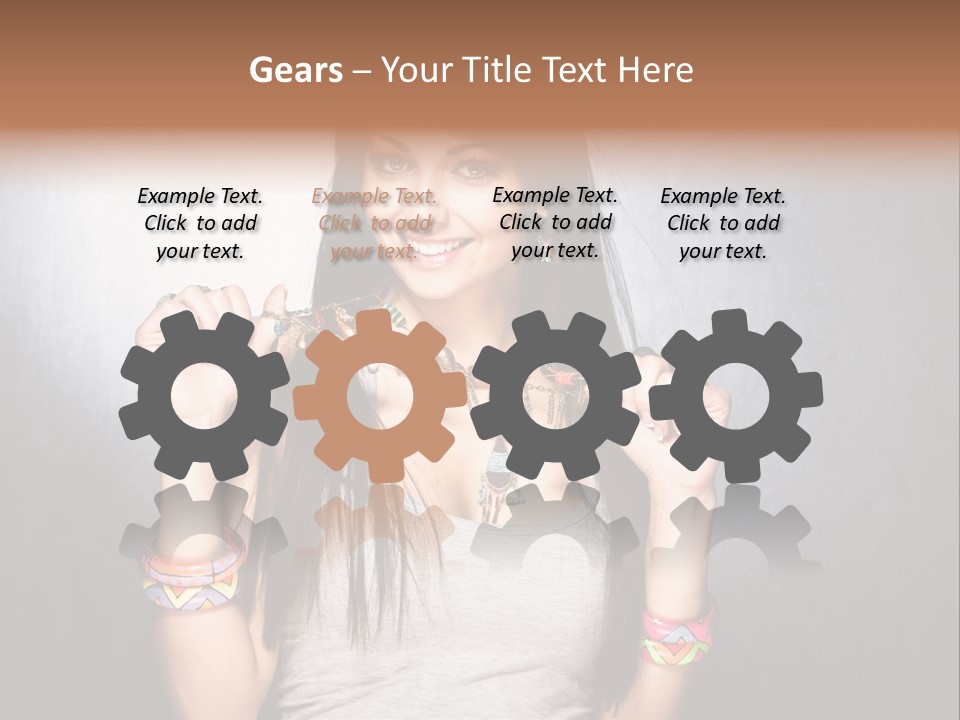 Wear Necklace Woman PowerPoint Template