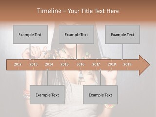 Wear Necklace Woman PowerPoint Template