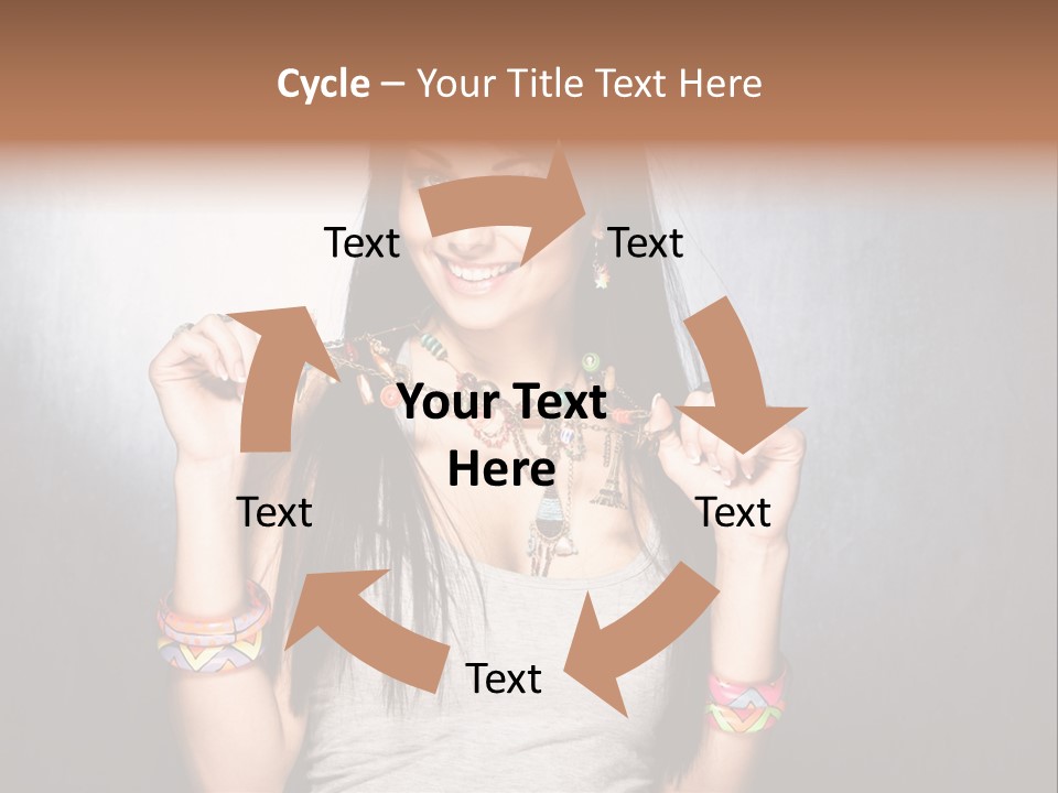 Wear Necklace Woman PowerPoint Template