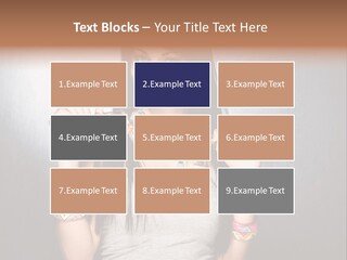 Wear Necklace Woman PowerPoint Template
