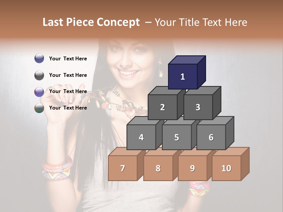 Wear Necklace Woman PowerPoint Template