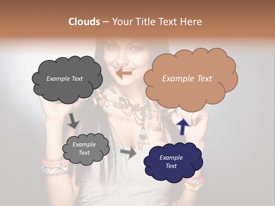 Wear Necklace Woman PowerPoint Template