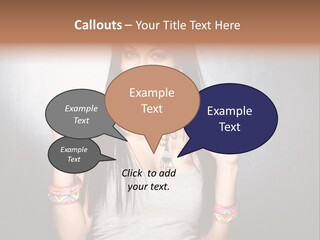 Wear Necklace Woman PowerPoint Template