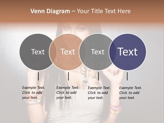 Wear Necklace Woman PowerPoint Template