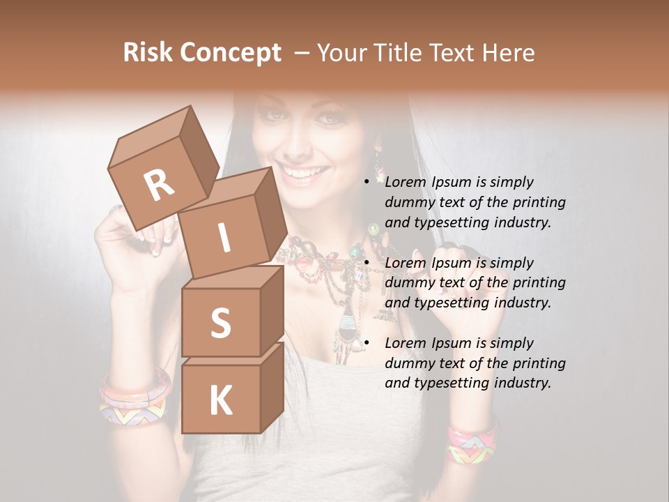 Wear Necklace Woman PowerPoint Template