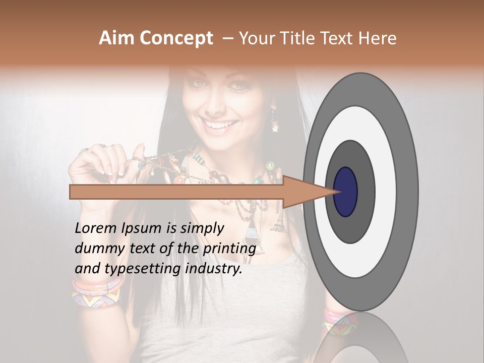 Wear Necklace Woman PowerPoint Template
