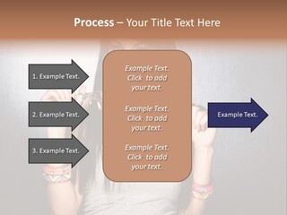 Wear Necklace Woman PowerPoint Template