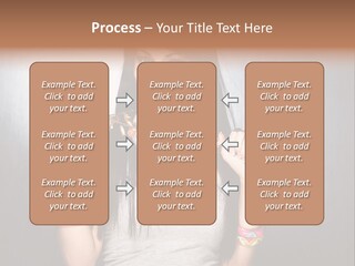 Wear Necklace Woman PowerPoint Template