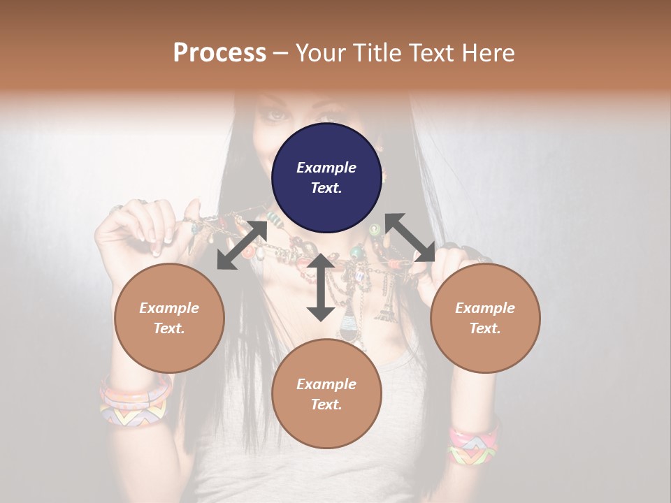 Wear Necklace Woman PowerPoint Template